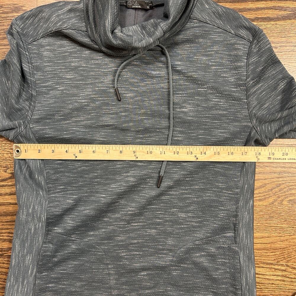 PrAna Sunrise Dress Womens Medium Gray Cowl Neck Long Sleeve Pockets Knit Casual - Picture 4 of 9